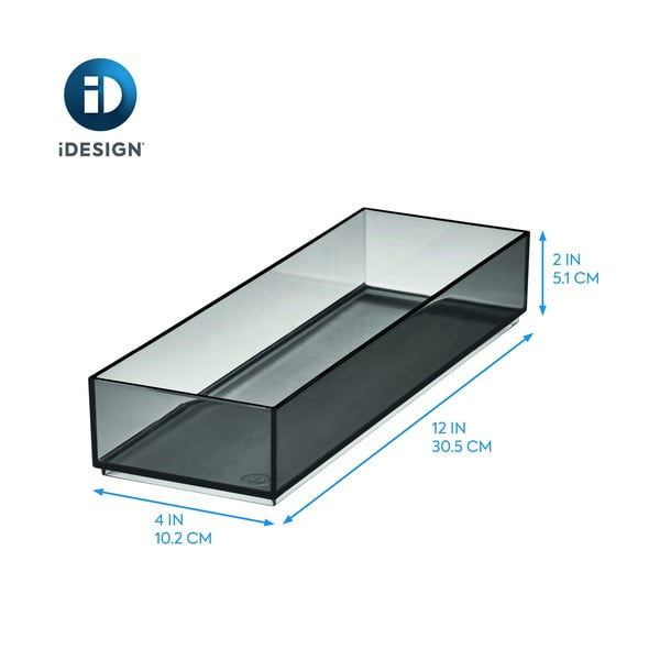 Matinis juodas vonios kambario kosmetikos organizatorius, pagamintas iš perdirbto plastiko - iDesign-image-4