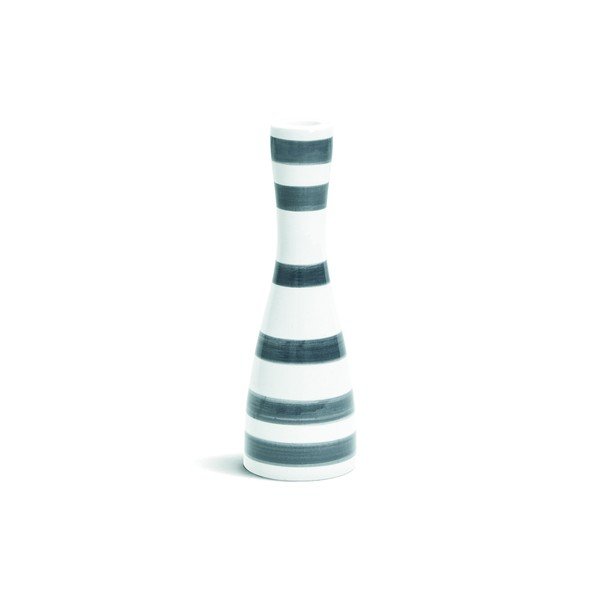 Pilkos ir baltos spalvos akmens masės žvakidė "Kähler Design Omaggio", aukštis 20 cm
