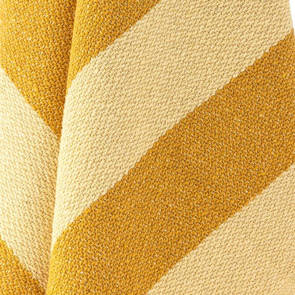 Geltonos spalvos iš perdirbtos medvilnės antklodė ir pledas 130x160 cm Frello – Bloomingville-image-4