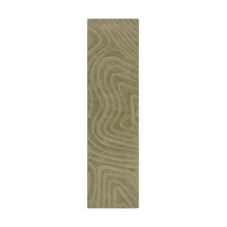 Rankų darbo iš vilnos kilimas khaki spalvos 60x230 cm Mesmerise Sage – Flair Rugs