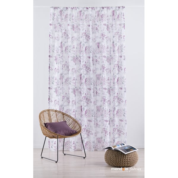Permatoma užuolaida baltos spalvos/violetinės spalvos 300x260 cm Elsa – Mendola Fabrics