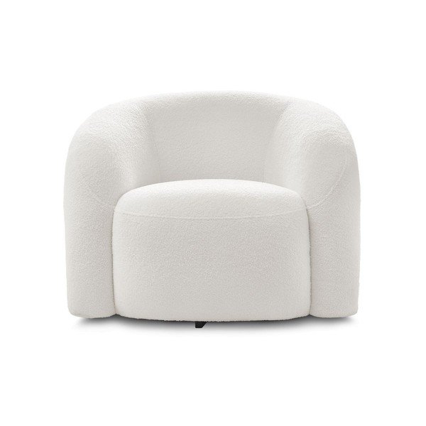 Baltos spalvos pasukamas krėslas iš boucle Elina – Bobochic Paris