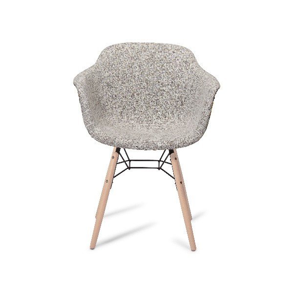 Smėlio spalvos valgomojo kėdė su buko medienos kojomis "Furnhouse Flame-image-2