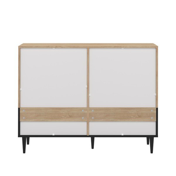Juoda apatinė ąžuolo medienos komoda TemaHome Horizon-image-4