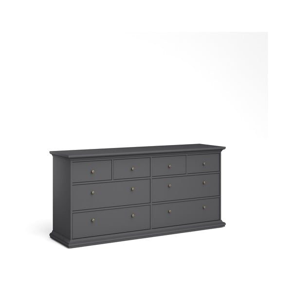 Žema šoninė spintelė pilkos spalvos 183x87 cm Paris – Tvilum-image-4