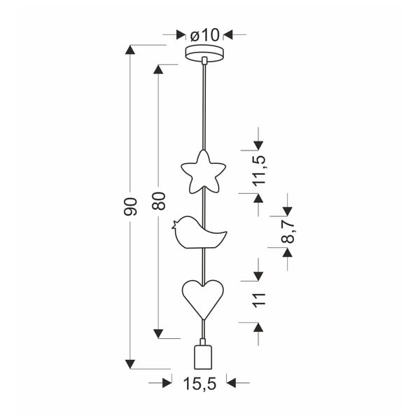 Baltos spalvos/rožinės spalvos vaikiškas pakabinamas šviestuvas su metaliniu gaubtu Single – Candellux Lighting-image-2