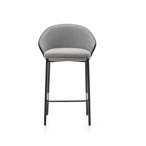 Juodos spalvos/pilkos spalvos baro taburetė (sėdynės aukštis 65 cm) Eamy – Kave Home-image-2