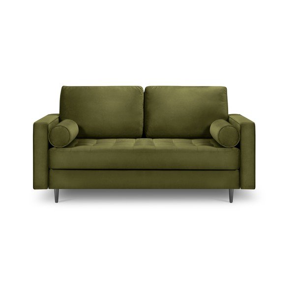 Alyvuogių žalios spalvos aksominė sofa Milo Casa Santo, 174 cm