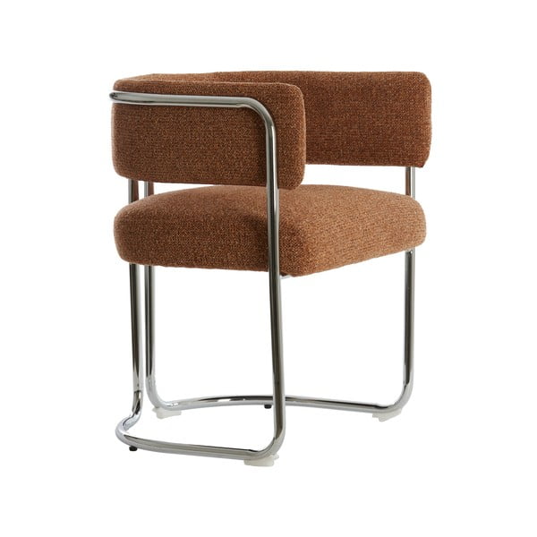 Šviesiai rudos spalvos iš audinio valgomojo kėdė su porankiais Adante – Light & Living