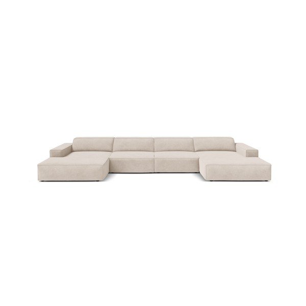 Kreminės spalvos modulinė kampinė sofa („U“ formos) Jodie – Micadoni -image-1