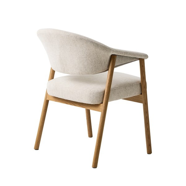 Kreminės spalvos iš ąžuolo masyvo valgomojo kėdžių komplektas su porankiais 2 vnt. Elk – Unique Furniture-image-3