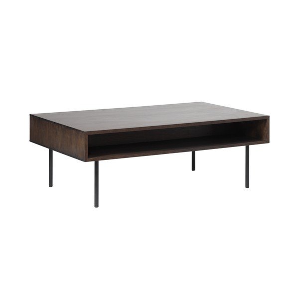 Kavos staliukas tamsiai rudos spalvos su ąžuolo dekoro stalviršiu 71x117 cm Latina – Unique Furniture-image-3