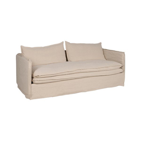 Kreminės spalvos iš lino sofa 210 cm – Ixia-image-2