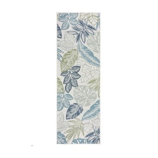 Žalios spalvos/mėlynos spalvos lauko ir vidaus kilimas 80x230 cm Bella Leaf – Flair Rugs