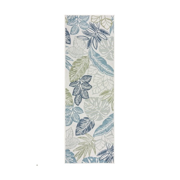 Žalios spalvos/mėlynos spalvos lauko ir vidaus kilimas 80x230 cm Bella Leaf – Flair Rugs