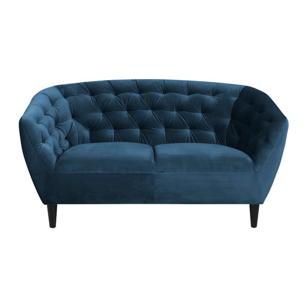 Tamsiai mėlyna aksominė sofa Actona Ria, 150 cm