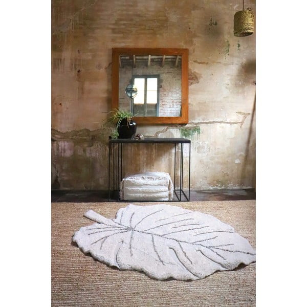 Skalbiamas/rankų darbo iš medvilnės vaikiškas kilimas smėlio spalvos 120x180 cm Monstera Natural – Lorena Canals-image-1