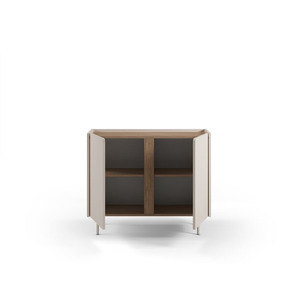 Spintelė kreminės spalvos/natūralios spalvos iš ąžuolo 100x82,5x40 cm Lucile – Marckeric-image-3