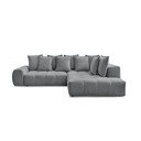 Tamsiai pilkos spalvos iš šenilinio audinio sulankstoma/su sandėliavimo vieta kampinė sofa (su dešiniuoju kampu/„L“ formos) Everest – Bobochic Paris