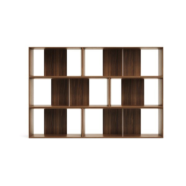 Modulinės lentynos natūralios spalvos iš riešutmedžio 6 vnt. 168x114 cm Litto – Kave Home