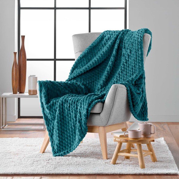 Mėlynos spalvos iš mikroflanelės antklodė ir pledas 125x150 cm Mini Frosty – douceur d'intérieur-image-2