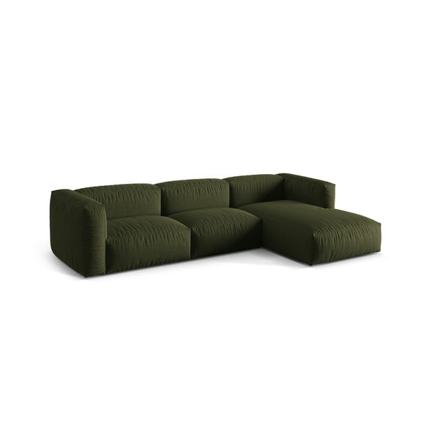 Modulinė kampinė sofa žalios spalvos (su dešiniuoju kampu) Martina – Micadoni Home-image-3