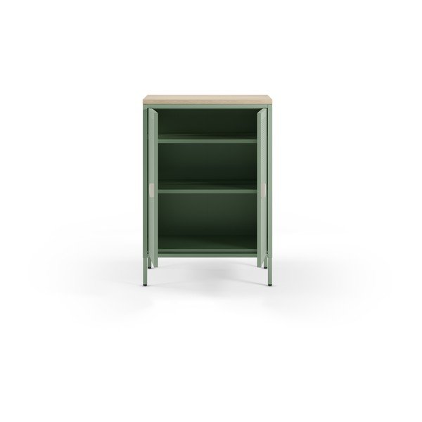 Mėtų spalvos/natūralios spalvos iš metalo spintelė 70x100x40 cm Sayla – Marckeric-image-2