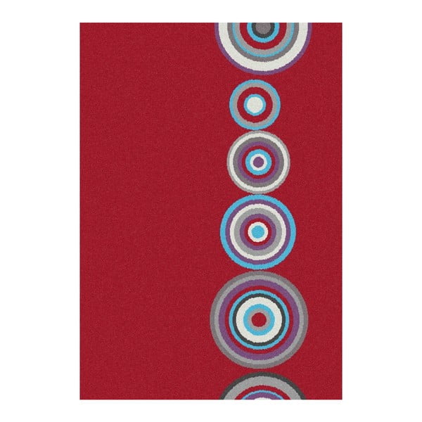 Raudonas kilimas Universal Boras Circles, 57 x 110 cm