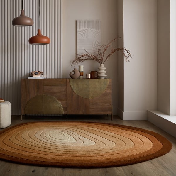 Iš vilnos kilimas raudonos plytų spalvos 200x290 cm Puddle Ombre Wool – Flair Rugs-image-1