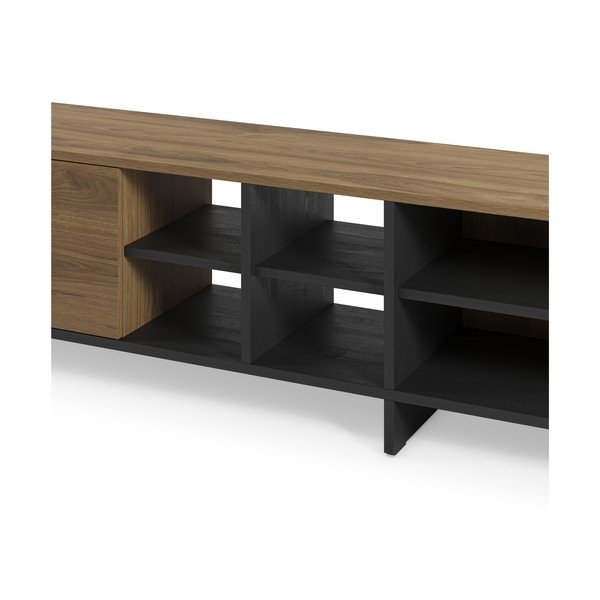 Juodos spalvos/natūralios spalvos TV spintelė iš ąžuolo 230x44x36 cm Cequoia – Marckeric-image-4