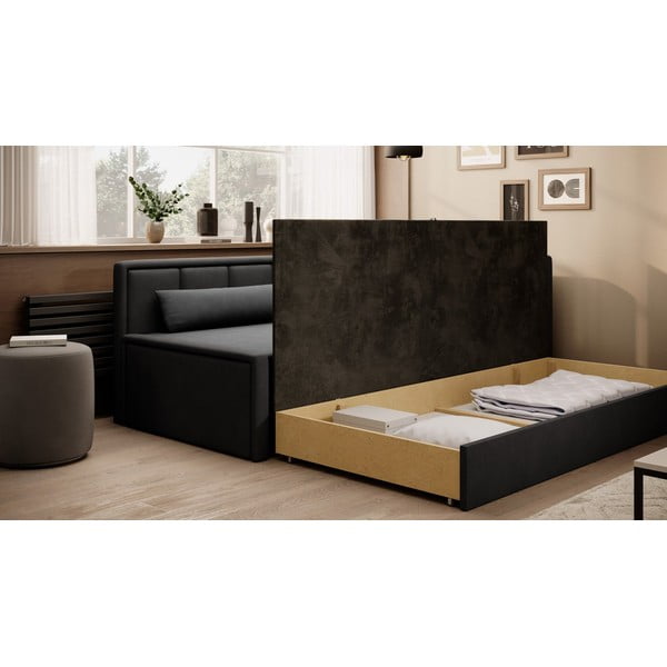 Tamsiai pilkos spalvos iš šenilinio audinio sulankstoma/su sandėliavimo vieta sofa 214 cm Fulgeo – ELTAP-image-3