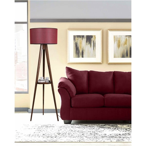 Pastatomas šviestuvas raudonos spalvos/rudos spalvos (aukštis 153 cm) su tekstiliniu gaubtu Sehbalı Tripod – Opviq lights-image-1