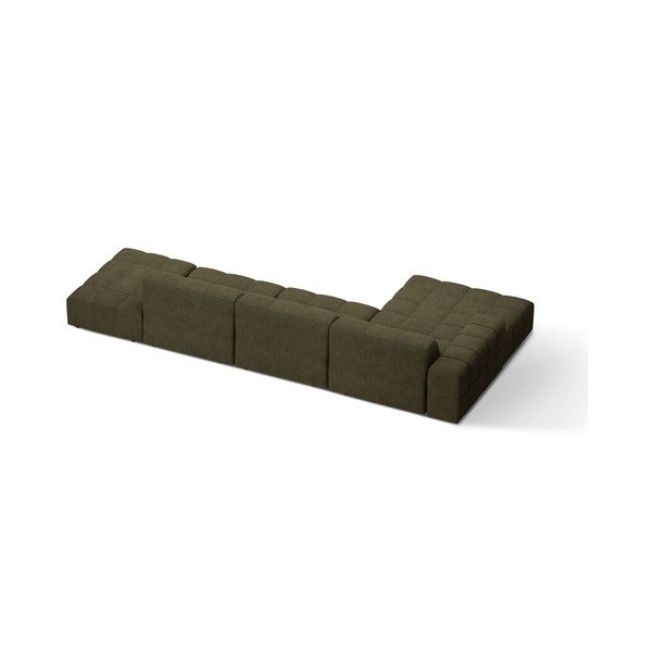 Khaki spalvos kampinė sofa iš šenilinio audinio (su kairiuoju kampu/su gultu) Chicago – Cosmopolitan Design-image-2
