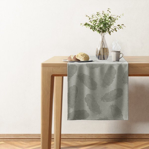 AmeliaHome Peacock pilka aksomo staltiesė, 40 x 140 cm-image-1
