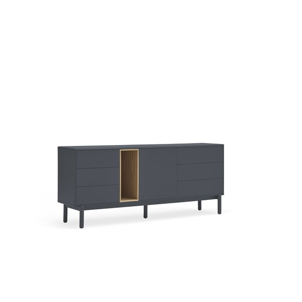 Tamsiai pilka žema komoda 180x76 cm Corvo - Teulat-image-2