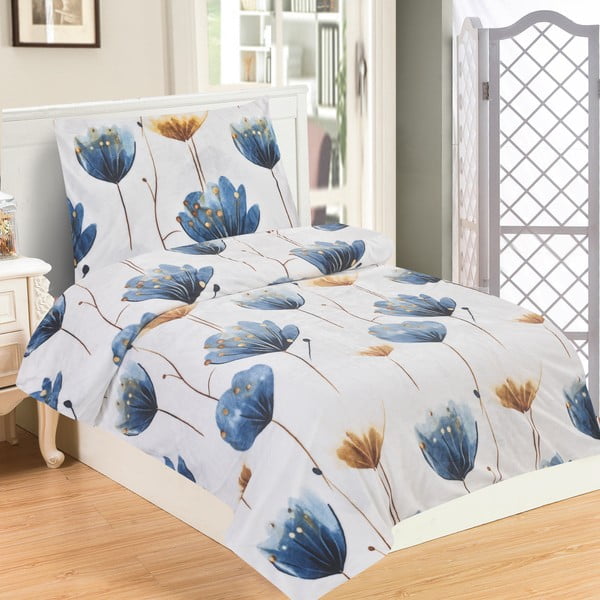 Tamsiai mėlynos spalvos iš mikropliušo viengulė patalynė 140x200 cm Marbella – My House