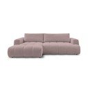 Rožinės spalvos sulankstoma/su sandėliavimo vieta kampinė sofa (su kairiuoju kampu/su gultu) Fuji – Bobochic Paris