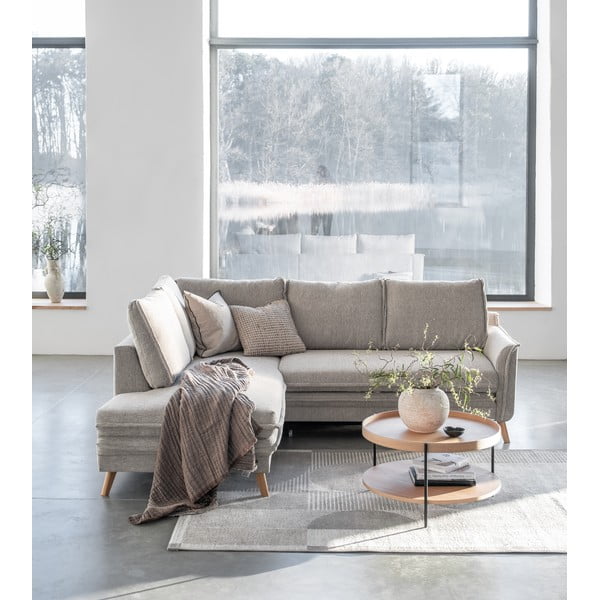 Sulankstoma kampinė sofa smėlio spalvos (su kairiuoju kampu) Charming Charlie – Miuform-image-4
