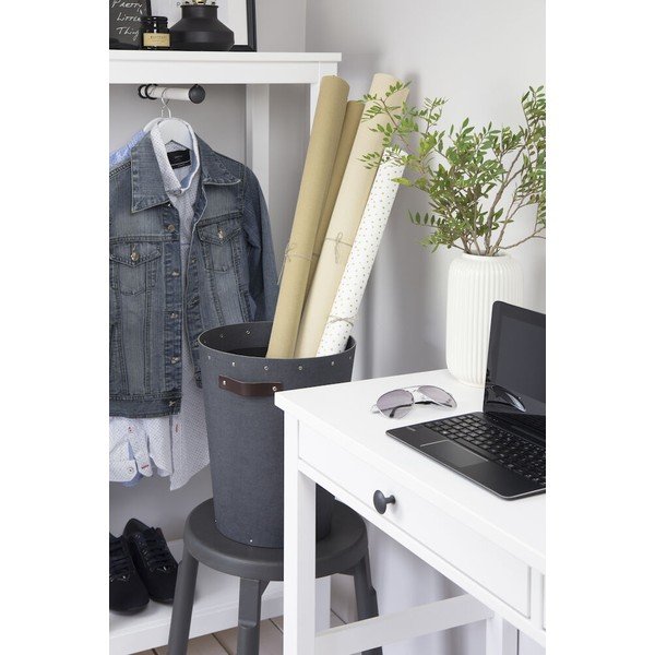 Juodos spalvos šiukšliadėžė biurui Aries Canvas Paper Laminate – Bigso-image-2