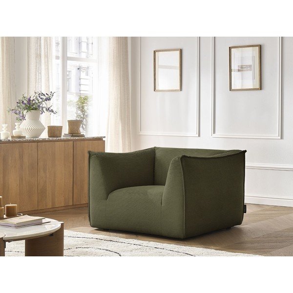 Žalios spalvos krėslas iš kordinio velveto Giorgia – Bobochic Paris-image-1