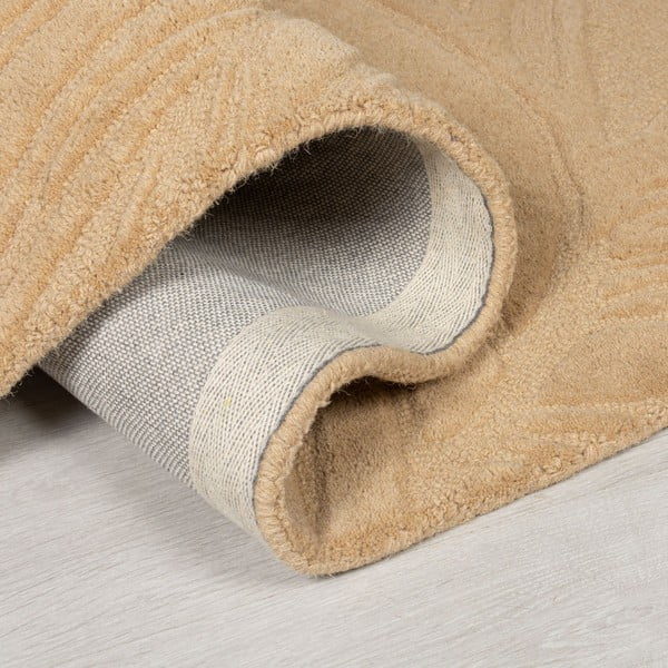 Šviesiai rudas vilnonis kilimas Flair Rugs Lino Leaf, 160 x 230 cm-image-2