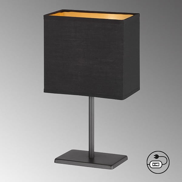 Stalinis šviestuvas juodos spalvos (aukštis 30 cm) su tekstiliniu gaubtu Kate – Fischer & Honsel-image-2