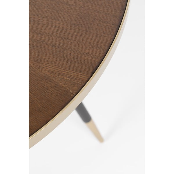 Apvalios formos valgomojo stalas su riešutmedžio dekoro stalviršiu ø 91 cm Denise – White Label-image-2