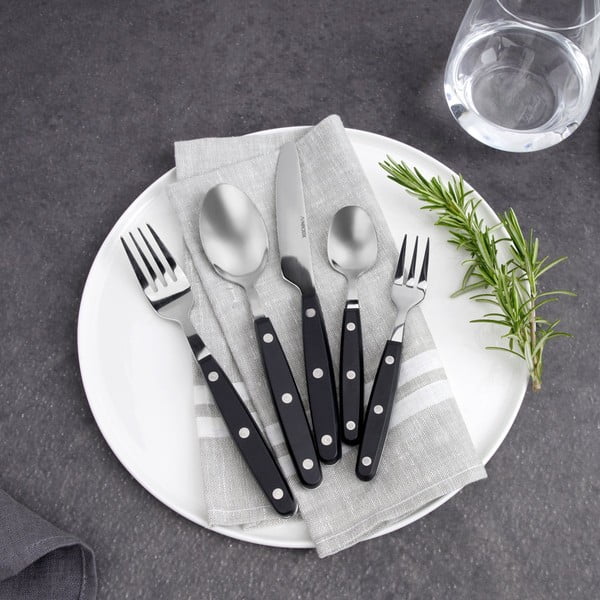 Nerūdijančio plieno šaukštas juoda rankena Nirosta Oslo-image-1