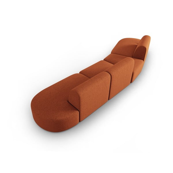 Terakotos spalvos iš šenilinio audinio sofa su kairiuoju kampu 428 cm Paolo – Milo Casa-image-3