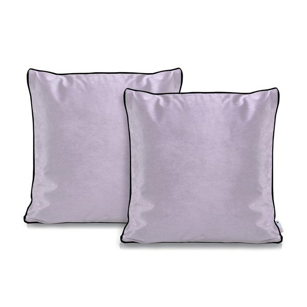 2 šviesiai violetinių užvalkalų rinkinys DecoKing Rimavelvet Lilac, 45 x 45 cm-image-1