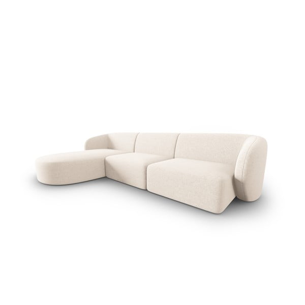 Smėlio spalvos iš šenilinio audinio kampinė sofa (su kairiuoju kampu/su gultu) Paolo – Milo Casa-image-1