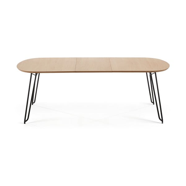 Prailginamas valgomojo stalas natūralios spalvos iš ąžuolo 100x170 cm Novac – Kave Home-image-4