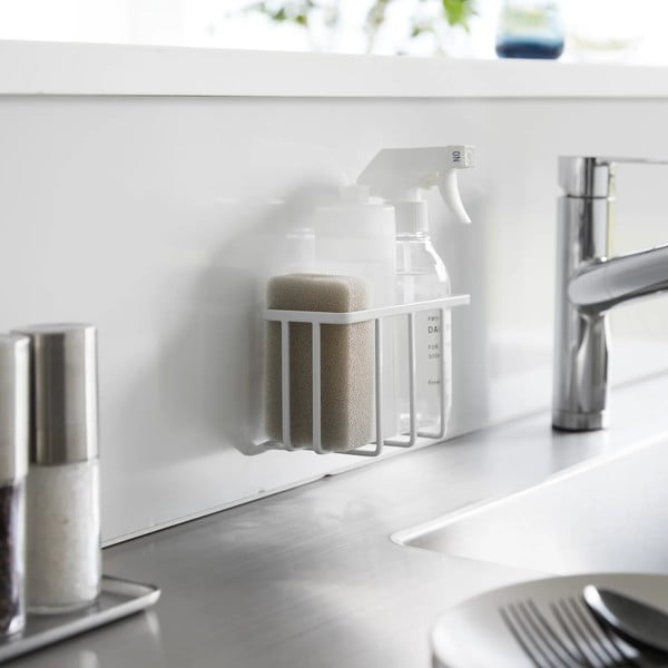 Su montavimu be gręžimo baltos spalvos iš metalo stovas skalbimo reikmenims Film Hook – YAMAZAKI-image-4