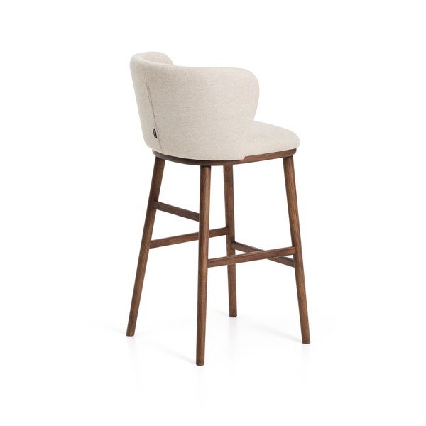 Smėlio spalvos iš audinio baro taburetė (sėdynės aukštis 75 cm) Ciselia – Kave Home-image-4